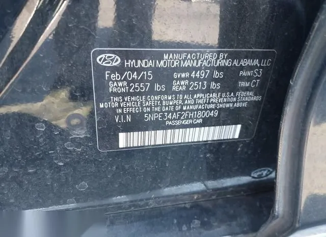 5NPE34AF2FH180049 2015 2015 Hyundai Sonata- Sport 9