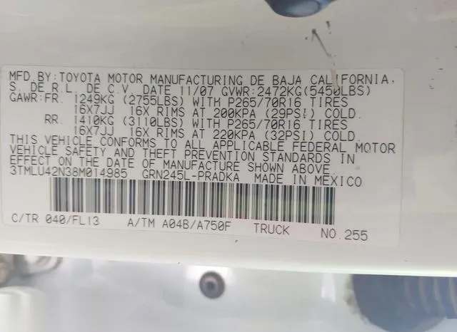 3TMLU42N38M014985 2008 2008 Toyota Tacoma- Double Cab 9