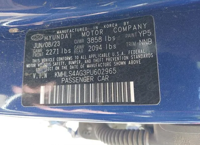 KMHLS4AG3PU602965 2023 2023 Hyundai Elantra- Sel 9