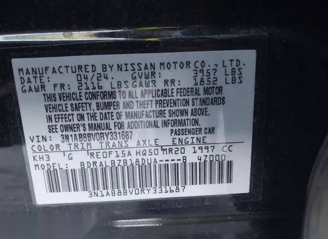 3N1AB8BV0RY331687 2024 2024 Nissan Sentra- S Xtronic Cvt 9