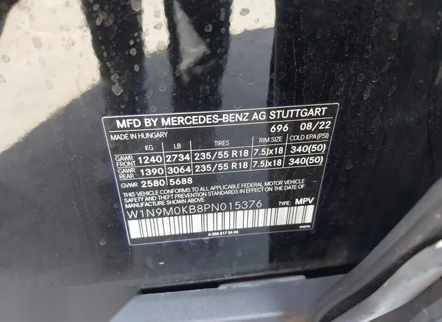 W1N9M0KB8PN015376 2023 2023 Mercedes-Benz Eqb 300 Suv- 4Matic 9