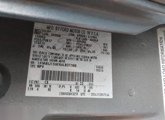 1FMRU15WX4LB21388 2004 2004 Ford Expedition- Xlt 9