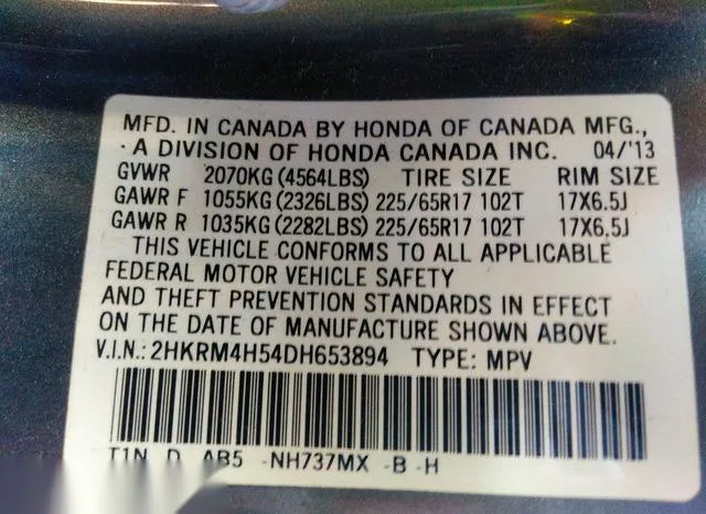 2HKRM4H54DH653894 2013 2013 Honda CR-V- EX 9