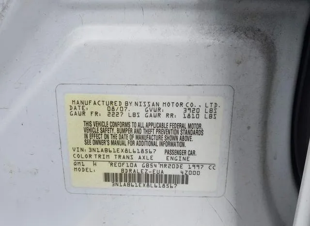 3N1AB61EX8L618567 2008 2008 Nissan Sentra- 2-0S 9