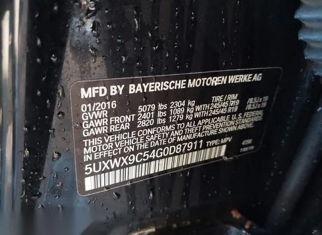 5UXWX9C54G0D87911 2016 2016 BMW X3- Xdrive28I 9