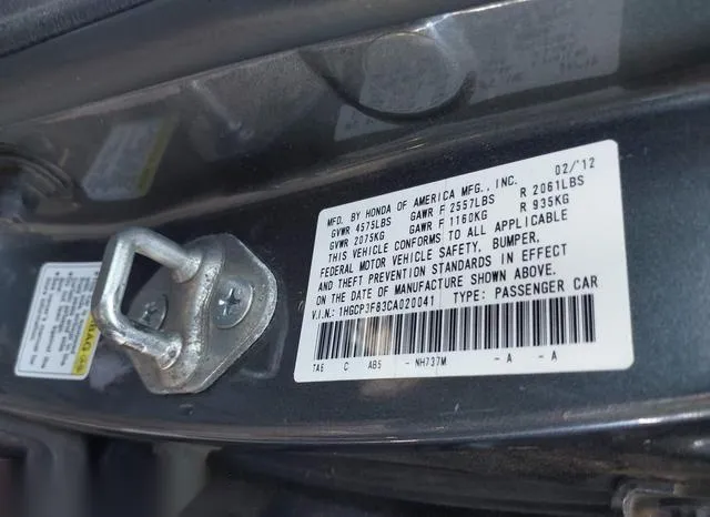 1HGCP3F83CA020041 2012 2012 Honda Accord- 3-5 Ex-L 9