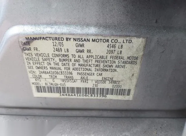 1N4BA41E06C833396 2006 2006 Nissan Maxima- 3-5 SL 9