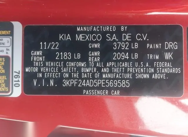 3KPF24AD5PE569585 2023 2023 KIA Forte- Lxs 9