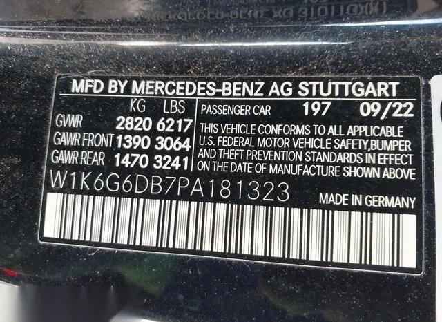 W1K6G6DB7PA181323 2023 2023 Mercedes-Benz S 500- 4Matic 9