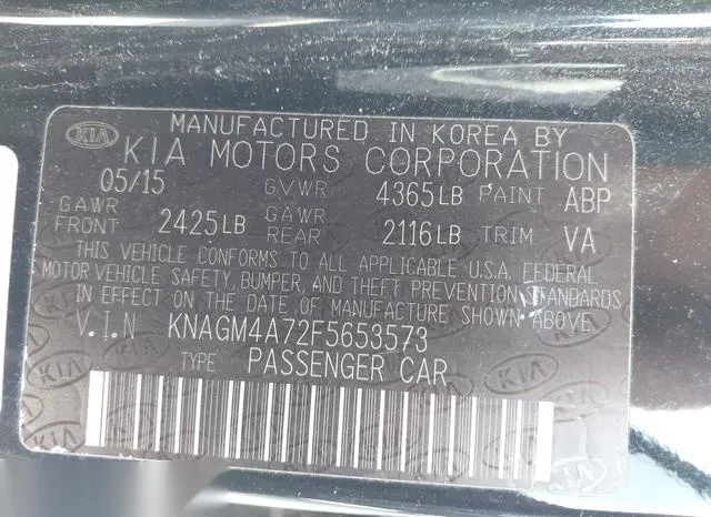 KNAGM4A72F5653573 2015 2015 KIA Optima- LX 9