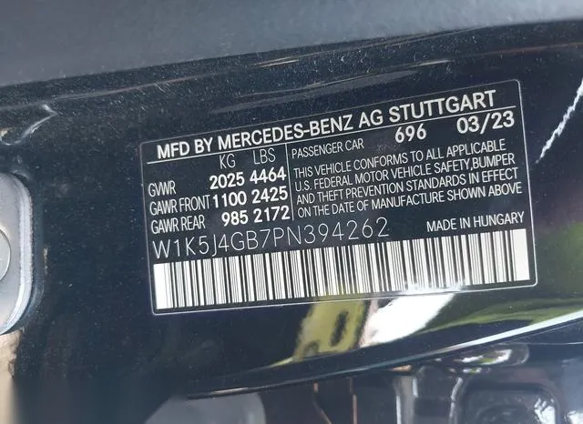 W1K5J4GB7PN394262 2023 2023 Mercedes-Benz Cla 250 Coupe 9