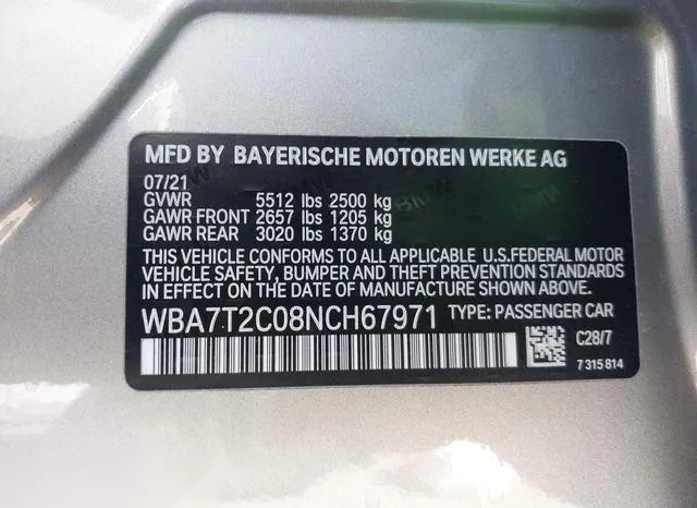 WBA7T2C08NCH67971 2022 2022 BMW 7 Series- 740 I 9