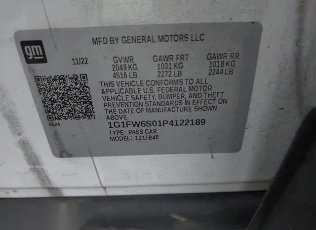 1G1FW6S01P4122189 2023 2023 Chevrolet Bolt- Ev Fwd 1Lt 9