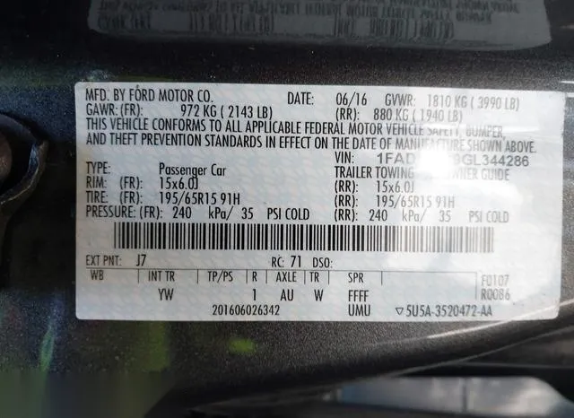 1FADP3E29GL344286 2016 2016 Ford Focus- S 9