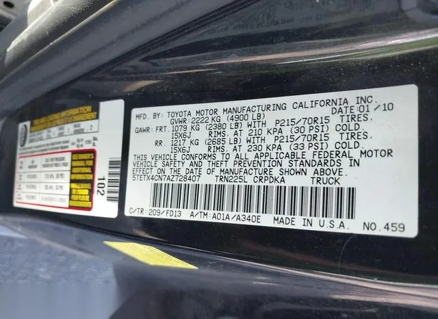 5TETX4CN7AZ728407 2010 2010 Toyota Tacoma 9