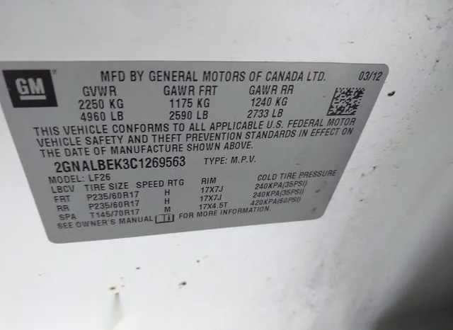 2GNALBEK3C1269563 2012 2012 Chevrolet Equinox- LS 9