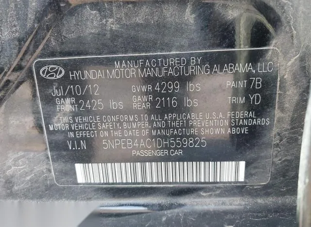 5NPEB4AC1DH559825 2013 2013 Hyundai Sonata- Gls 9