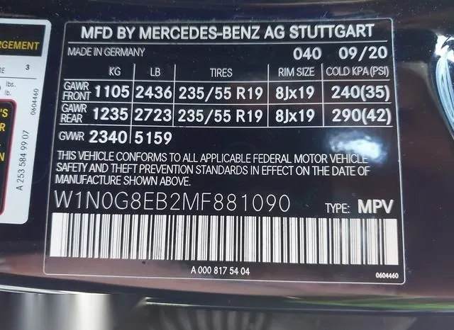 W1N0G8EB2MF881090 2021 2021 Mercedes-Benz GLC 300- 4Matic Suv 9