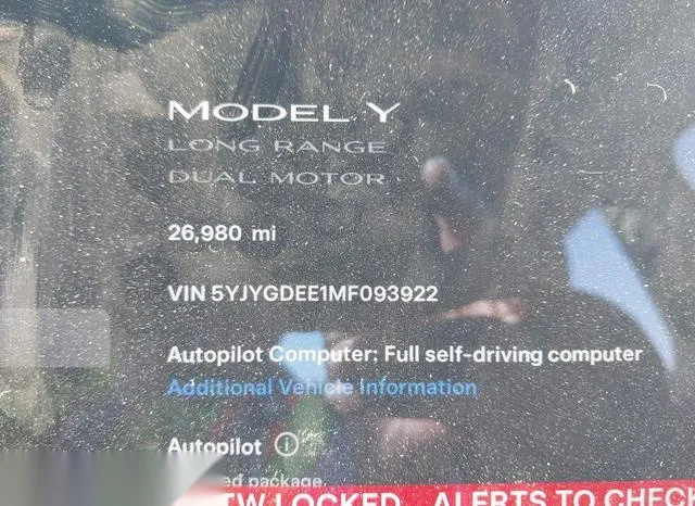 5YJYGDEE1MF093922 2021 2021 Tesla Model Y- Long Range Dual 7