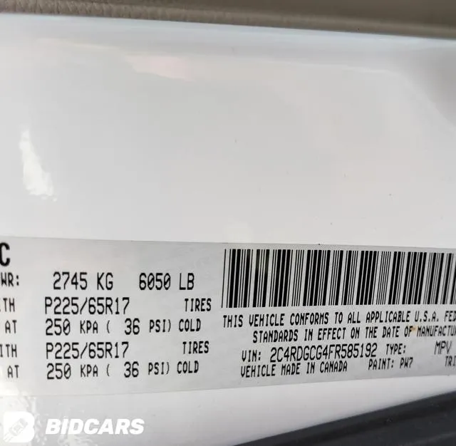 2C4RDGCG4FR585192 2015 2015 Dodge Grand Caravan- Sxt 9