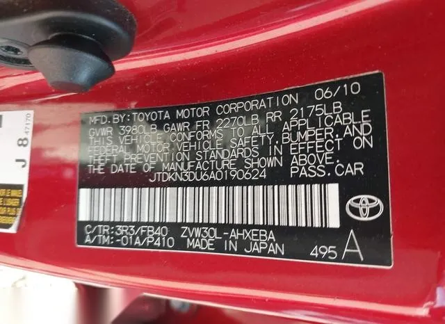 JTDKN3DU6A0190624 2010 2010 Toyota Prius- II 9