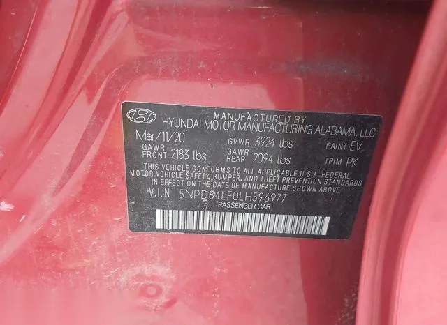 5NPD84LF0LH596977 2020 2020 Hyundai Elantra- Sel 9