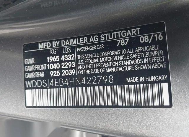 WDDSJ4EB4HN422798 2017 2017 Mercedes-Benz CLA 250 9