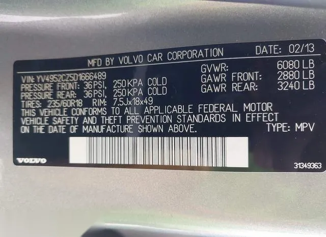 YV4952CZ5D1666489 2013 2013 Volvo XC90- 3-2 Platinum 9