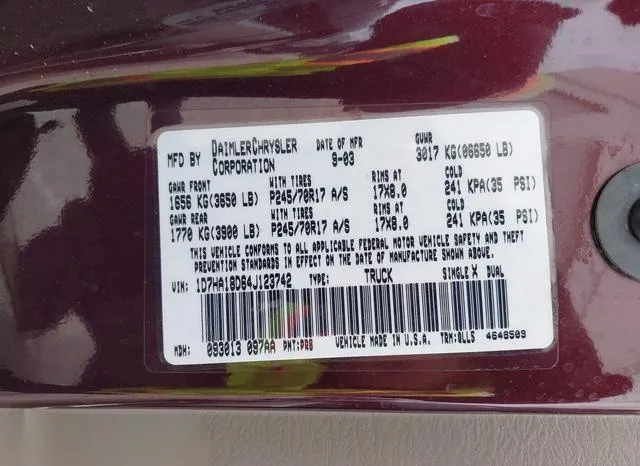 1D7HA18D64J123742 2004 2004 Dodge RAM 1500- Slt/Laramie 9