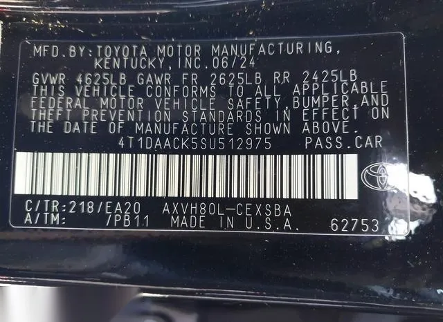 4T1DAACK5SU512975 2025 2025 Toyota Camry- SE 9