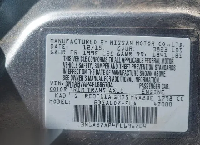 3N1AB7AP4FL696704 2015 2015 Nissan Sentra- SV 9