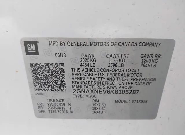 2GNAXNEV6K6105287 2019 2019 Chevrolet Equinox- Premier 9