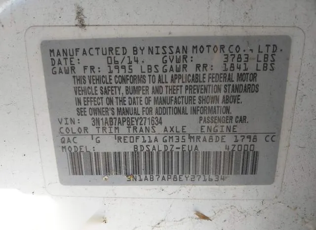 3N1AB7AP8EY271634 2014 2014 Nissan Sentra- Fe- S/Fe- Sv/S/S 9