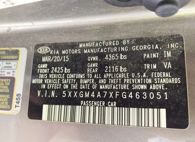 5XXGM4A7XFG463051 2015 2015 KIA Optima- LX 9