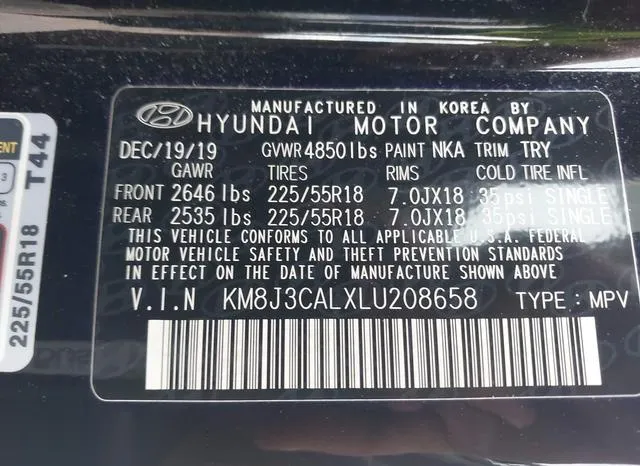 KM8J3CALXLU208658 2020 2020 Hyundai Tucson- Sel 9