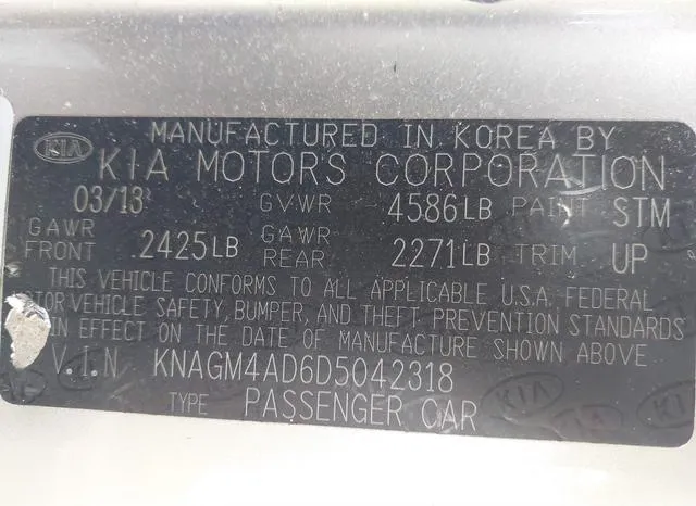 KNAGM4AD6D5042318 2013 2013 KIA Optima- Hybrid LX 9