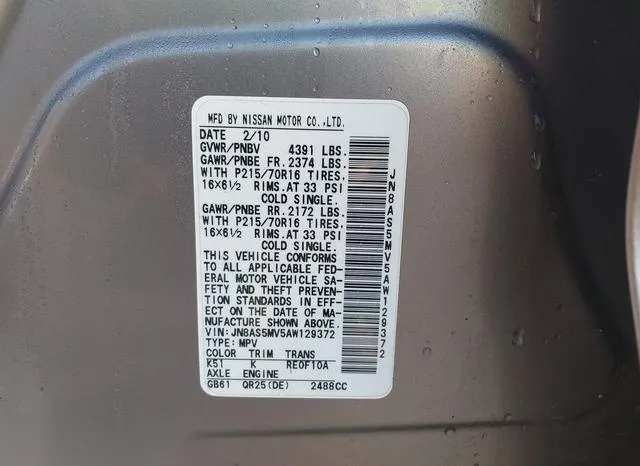 JN8AS5MV5AW129372 2010 2010 Nissan Rogue- S 9