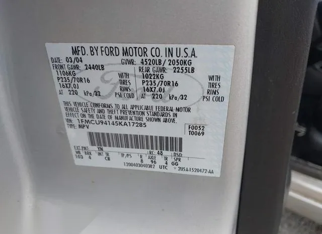 1FMCU94145KA17285 2005 2005 Ford Escape- Limited 9