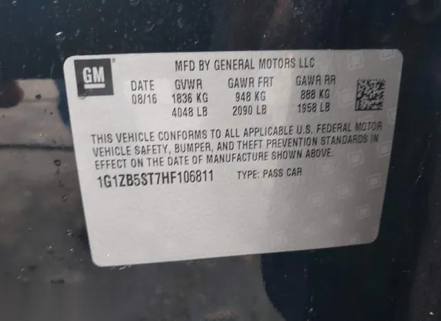 1G1ZB5ST7HF106811 2017 2017 Chevrolet Malibu- LS 9