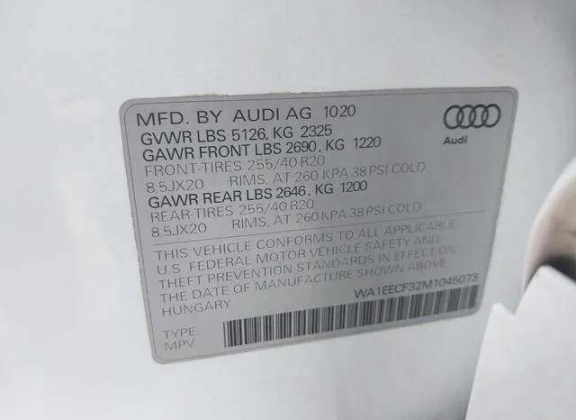 WA1EECF32M1045073 2021 2021 Audi Q3- Premium Plus 45 Tfsi S 9