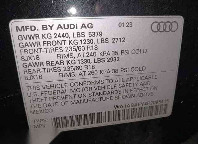 WA1ABAFY4P2095415 2023 2023 Audi Q5- Premium 40 Tfsi Quattr 9