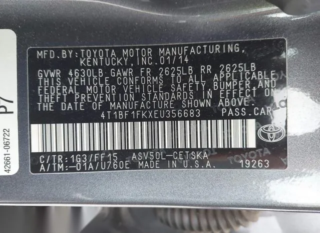 4T1BF1FKXEU356683 2014 2014 Toyota Camry- SE 9