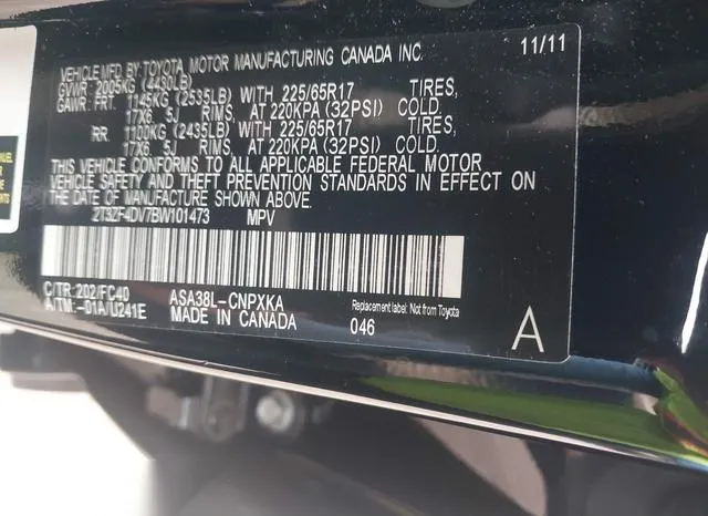 2T3ZF4DV7BW101473 2011 2011 Toyota RAV4 9