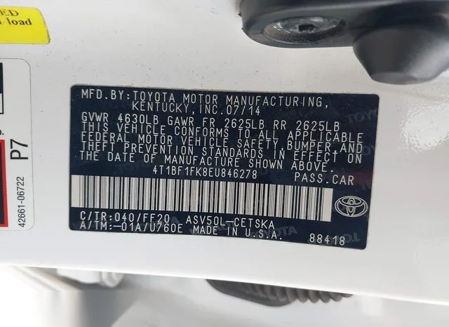 4T1BF1FK8EU846278 2014 2014 Toyota Camry- SE 9