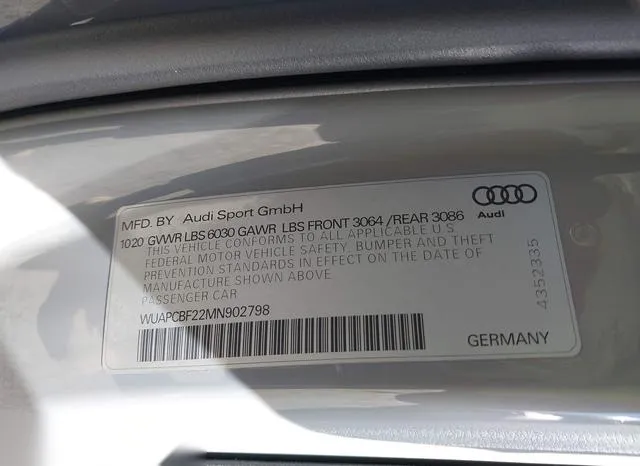 WUAPCBF22MN902798 2021 2021 Audi Rs 7 Sportback- Tfsi Quatt 9