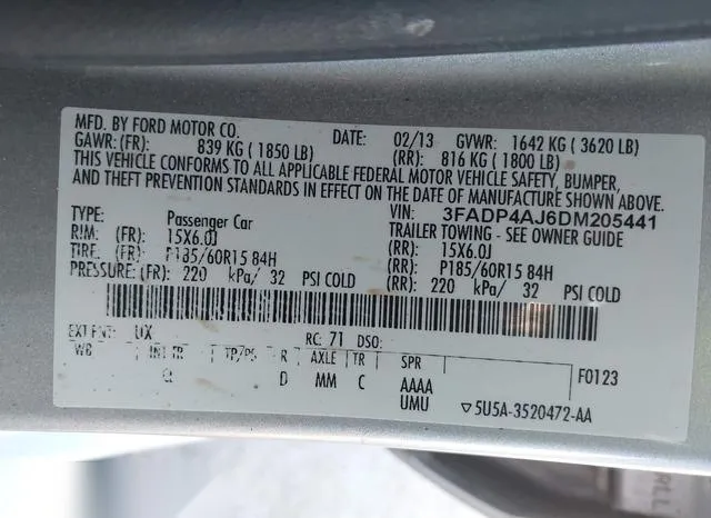 3FADP4AJ6DM205441 2013 2013 Ford Fiesta- S 9