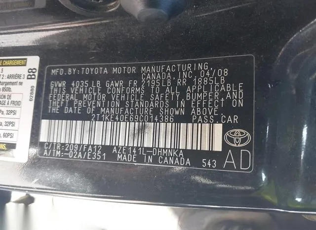 2T1KE40E69C014386 2009 2009 Toyota Matrix- S 9