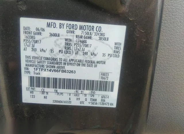 1FTPX14V66FB63263 2006 2006 Ford F-150- Fx4/Lariat/Xl/Xlt 9