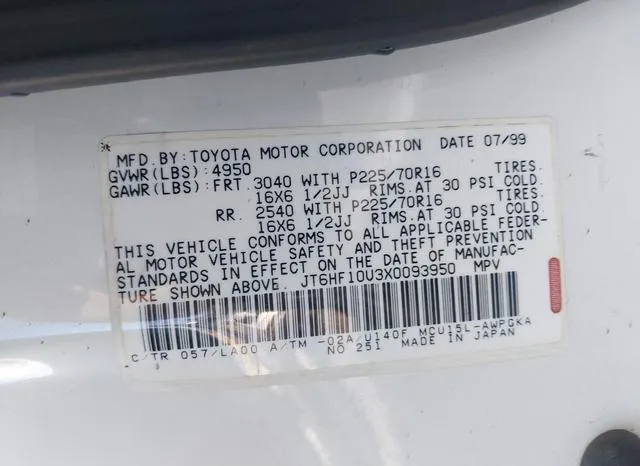 JT6HF10U3X0093950 1999 1999 Lexus RX- 300 9