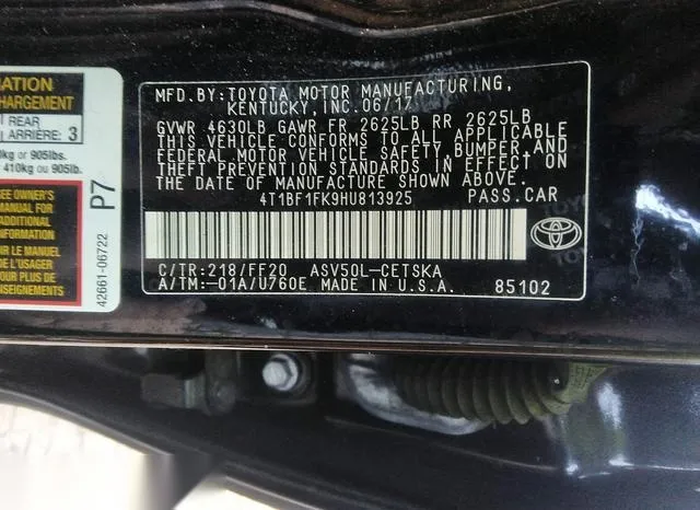 4T1BF1FK9HU813925 2017 2017 Toyota Camry- SE 9